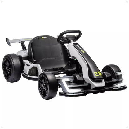 Kids' 24V Electric Go Kart - 2x150W Motors, 8mph, 110lbs Capacity